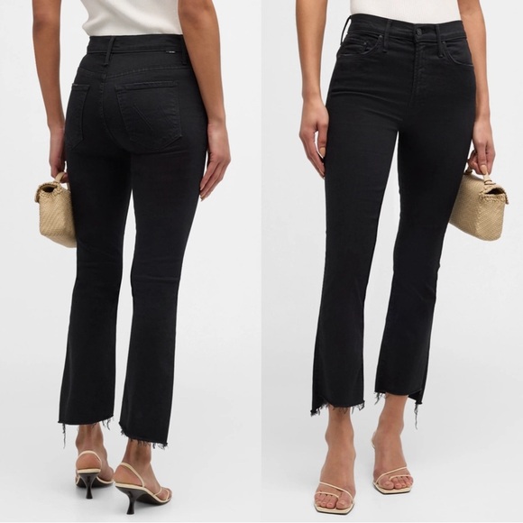 MOTHER The Insider Crop Step Fray Not Guilty Size 28 Bootcut Black Grunge 90s - Picture 1 of 12